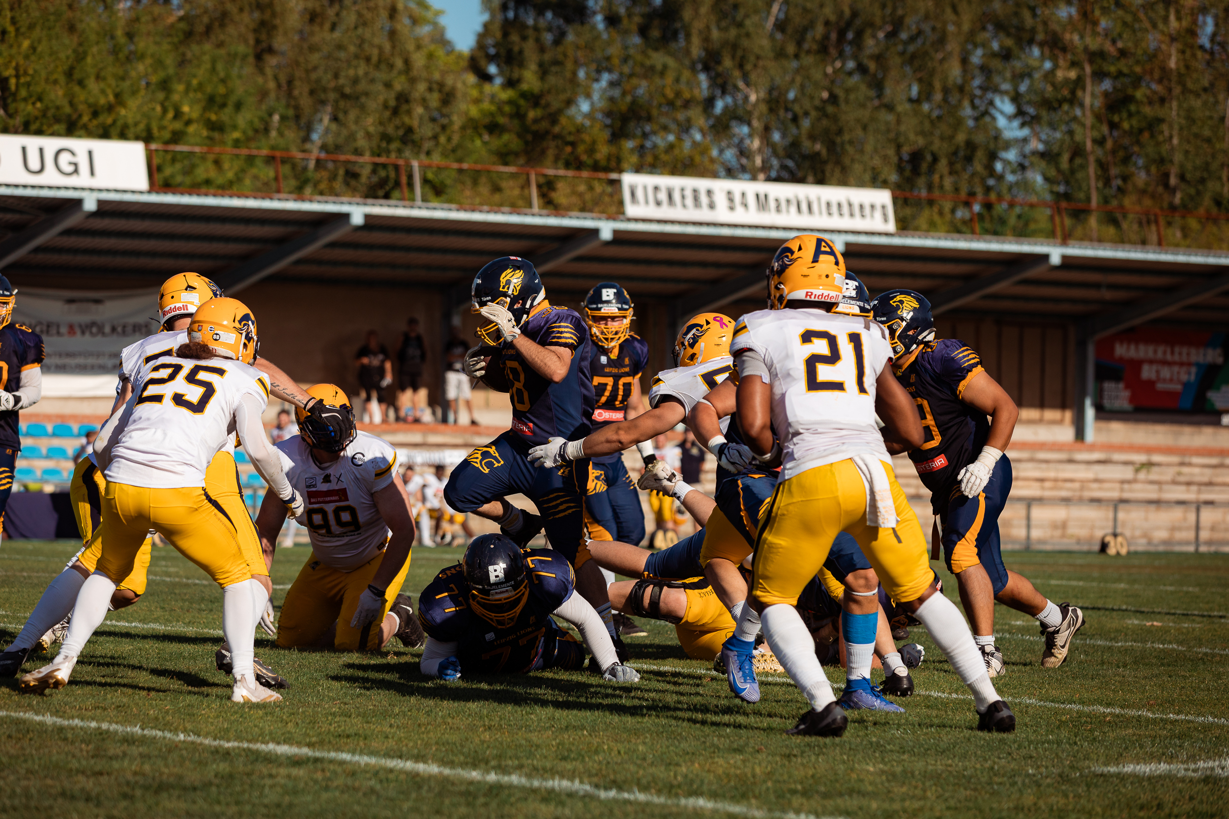 Runningback Andre Frohberg mit einem Laufspiel für die Leipzig Lions